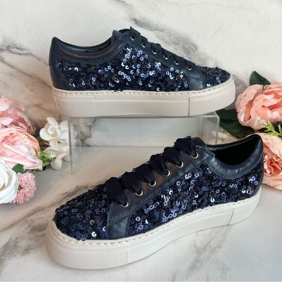 AGL Mollie Bling Sequin Embellished Platform Sneaker In Night Size 8 NEW - Picture 6 of 17